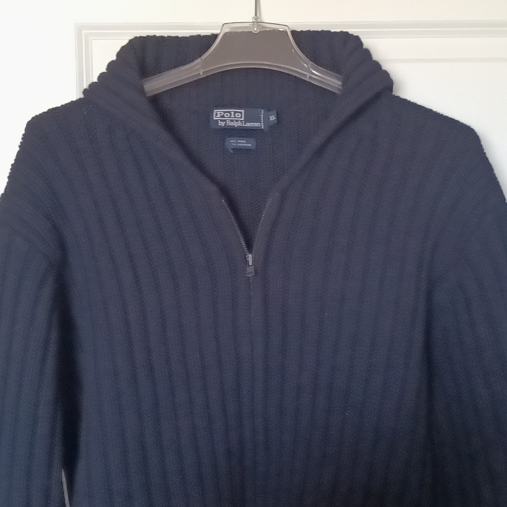 WOOL & CASHMERE Polo Ralph Lauren cardigan size XL with 2 pockets